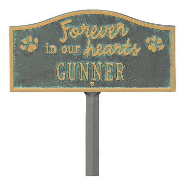Forever In Our Hearts Verde Pet Dedication Plaque